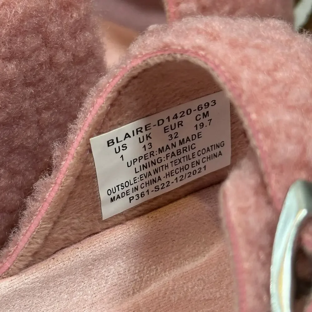 Dr.‎ Scholl's Girls Blaire Buckle Faux Fur Sandals Size 1